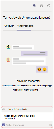 Masukkan pertanyaan dalam kotak tulis