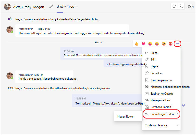 Membaca tanda terima yang membaca