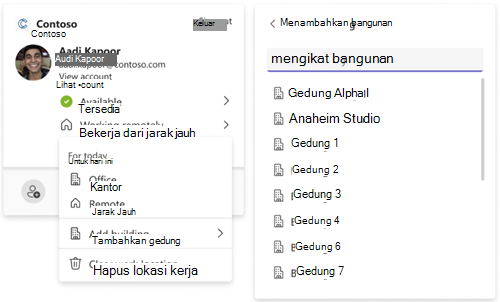 Mengatur lokasi bangunan di profil