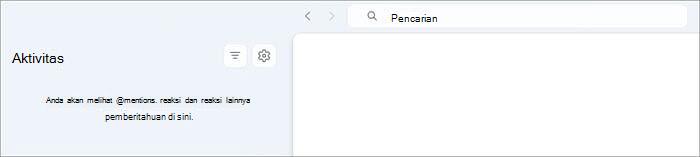 Cuplikan layar tab aktivitas tim