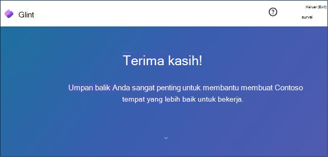 Pesan Terima kasih survei Viva Glint