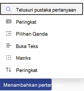 Menambahkan tombol dan opsi pertanyaan