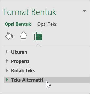 Klik Teks Alt di panel objek