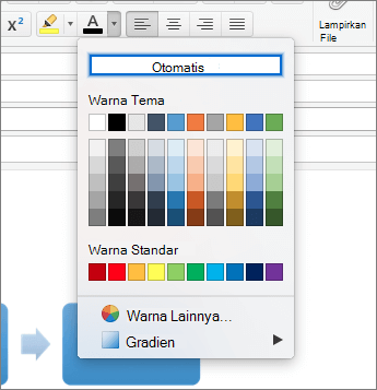 Pengaturan Warna otomatis untuk font di Outlook untuk Mac.