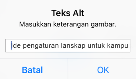 Outlook untuk Teks Alternatif iOS untuk menu gambar