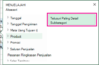 Tombol Telusuri Detail di kotak Jelajahi