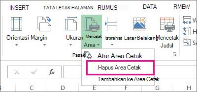 Menghapus area cetak