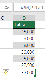 Excel menampilkan kesalahan saat rumus melompati sel dalam rentang