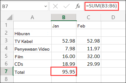 Rumus Penjumlahan Otomatis Excel untuk web