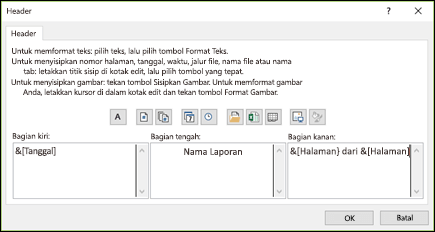 Dialog Header Kustom Pengaturan Halaman