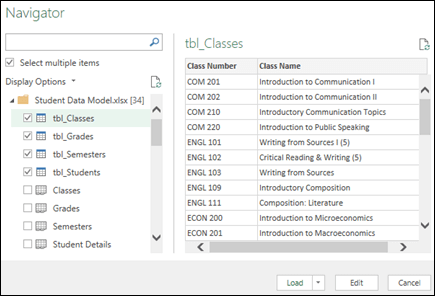 Dapatkan & Transform (Power Query) Navigator