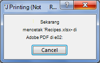 Kotak dialog Pencetakan muncul ketika Anda mengirim dokumen ke printer.