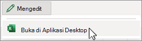 Buka cuplikan layar aplikasi desktop Excel