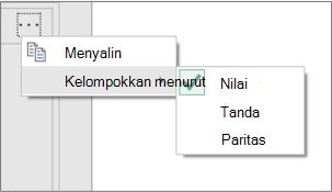 Contoh perintah Kelompokkan Berdasarkan tambahan