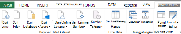 Excel 2013 Power Query Ribbon