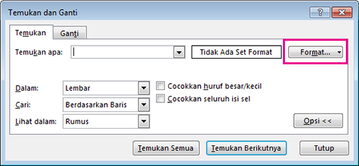 Kotak dialog Temukan