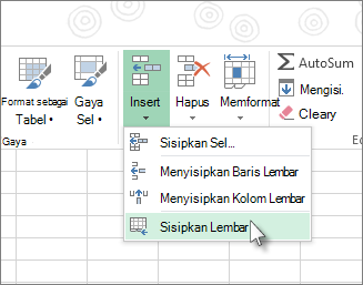 Menyisipkan sel