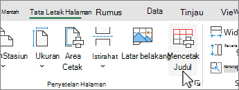 Pada tab Tata Letak Halaman, klik Judul Cetak