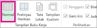 Pada tab Tampilan, klik Normal