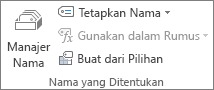 Grup Nama yang Ditentukan pada tab Rumus