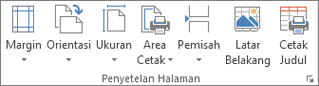Grup Penyetelan Halaman pada tab Tata Letak Halaman