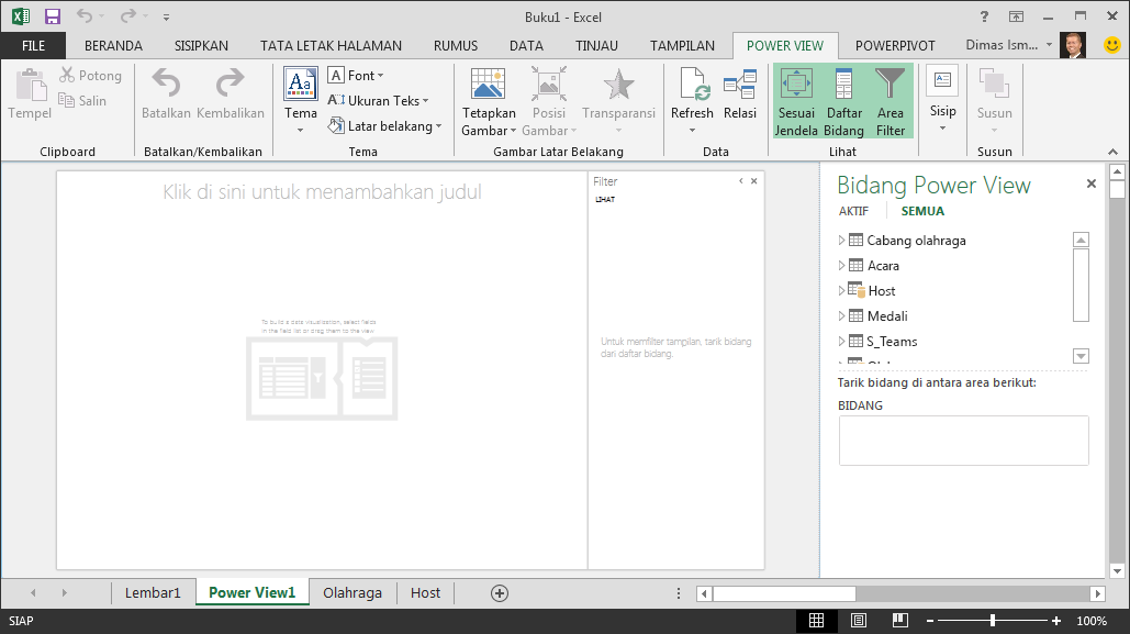 laporan Power View kosong di Excel