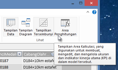Area Perhitungan di PowerPivot