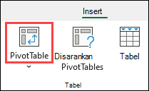 Tombol PivotTable