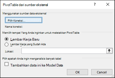 PivotTable dari Sumber Eksternal Dapatkan