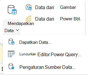 Menu Dapatkan Data di pita.