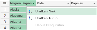 Memilih susunan urutan