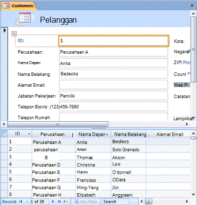 Formulir terpisah