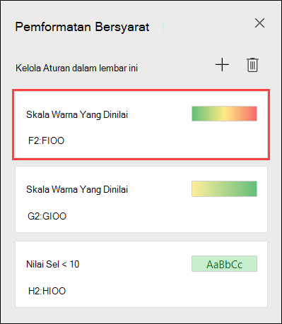 Pemformatan tiga skala warna