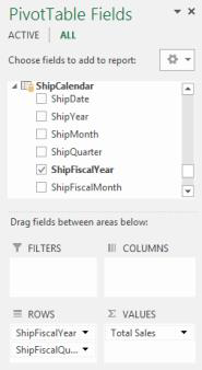 Daftar bidang Pivot Table