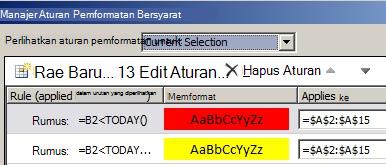 Aturan pemformatan bersyarat