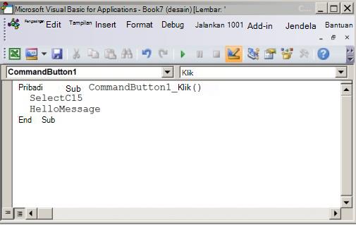 Subprosedur di dalam Visual Basic Editor