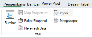 Perintah XML pada tab Pengembang