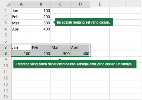 Contoh Transpose Tempel