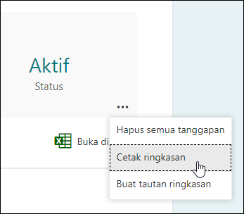 Opsi cetak ringkasan di Microsoft Forms