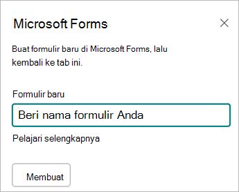 Masukkan nama untuk formulir baru Anda