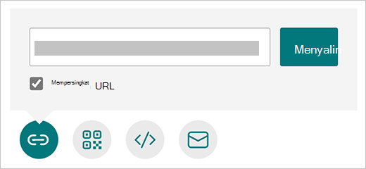 Persingkat opsi URL di Microsoft Forms
