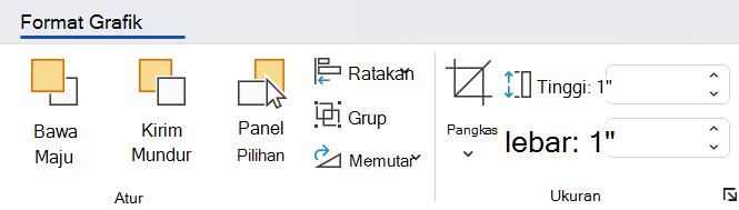Opsi pada tab Format Grafis membantu Anda menyesuaikan gambar.