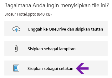 Opsi cetakan file di OneNote untuk Windows 10