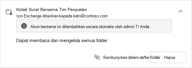 Kartu kotak surat bersama yang di-automapped