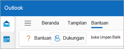 umpan balik dan hubungi cuplikan layar dukungan satu