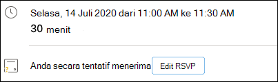 Mengedit RSVP dari acara.