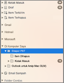 Panel navigasi dengan di komputer saya disorot