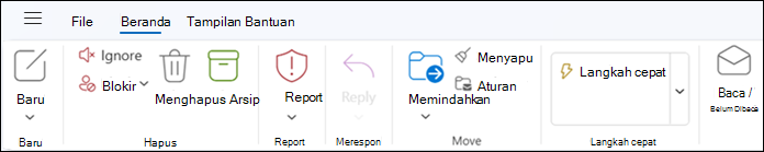 Pita di Outlook untuk Windows yang baru