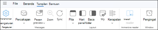 Tab Tampilan di Outlook untuk Windows baru