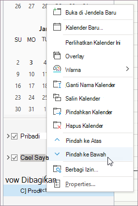 Menu konteks klik kanan